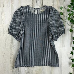 Madewell Floral Jacquard Puff-Sleeve Plus Size small